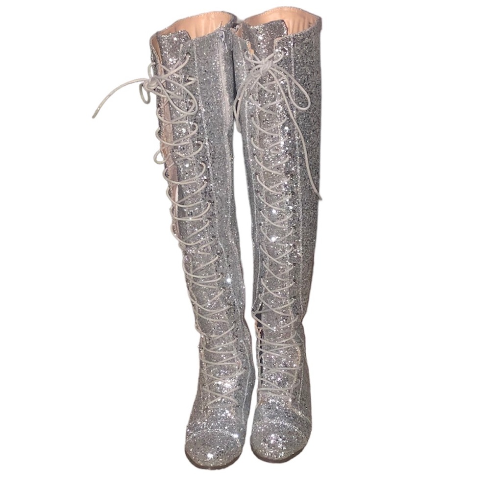 Chase+Chloe Glitter Boots Size 6